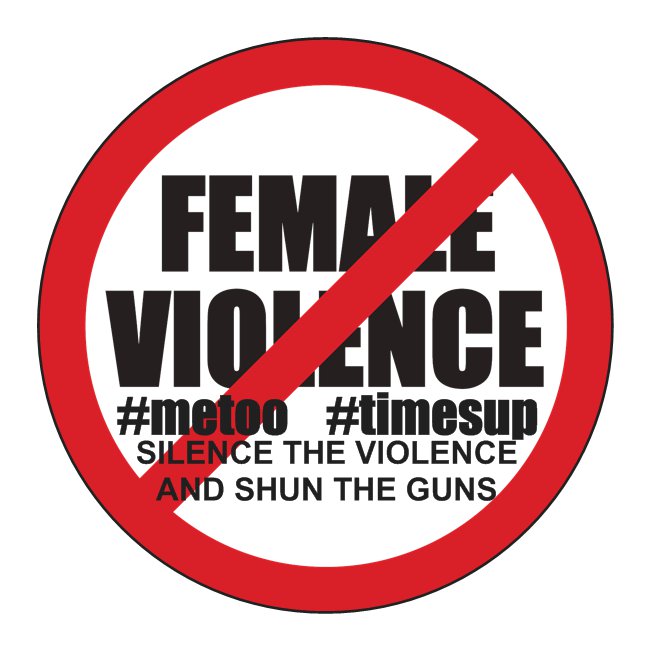 Anti-violence against females sticker